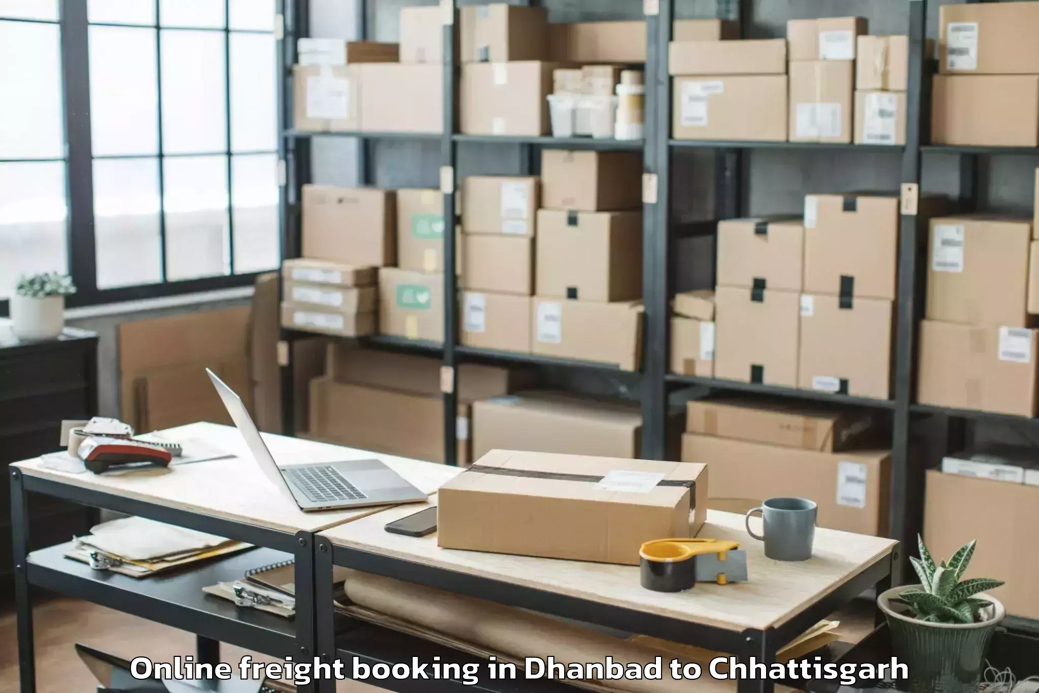 Dhanbad to Champa Online Freight Booking Booking